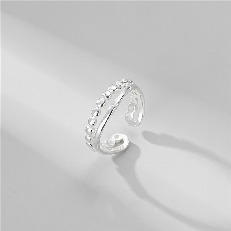 Simple Double Layer Vintage S925 Sterling Silver Ring-BlingRunway