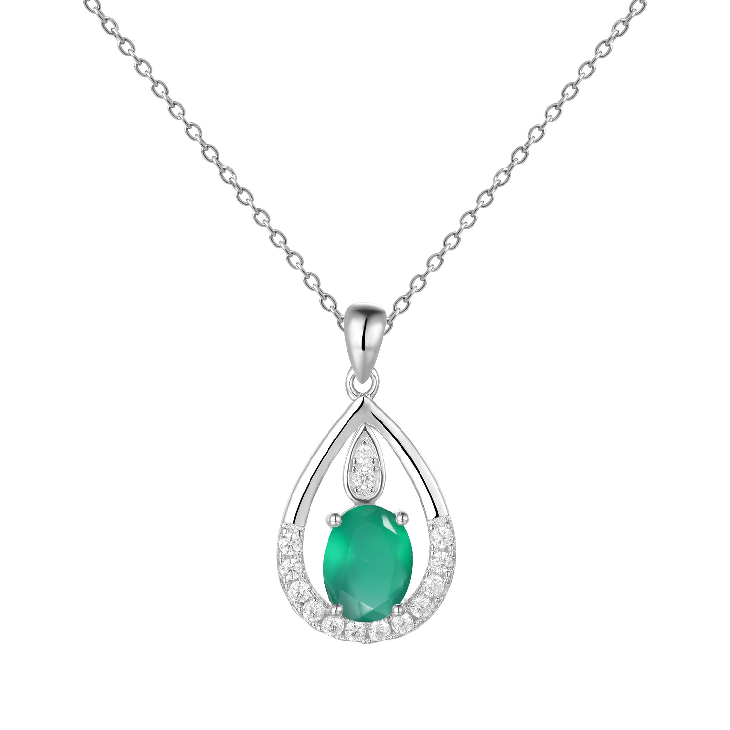 Exquisite Droplet Design S925 Sterling Silver Necklace-BlingRunway
