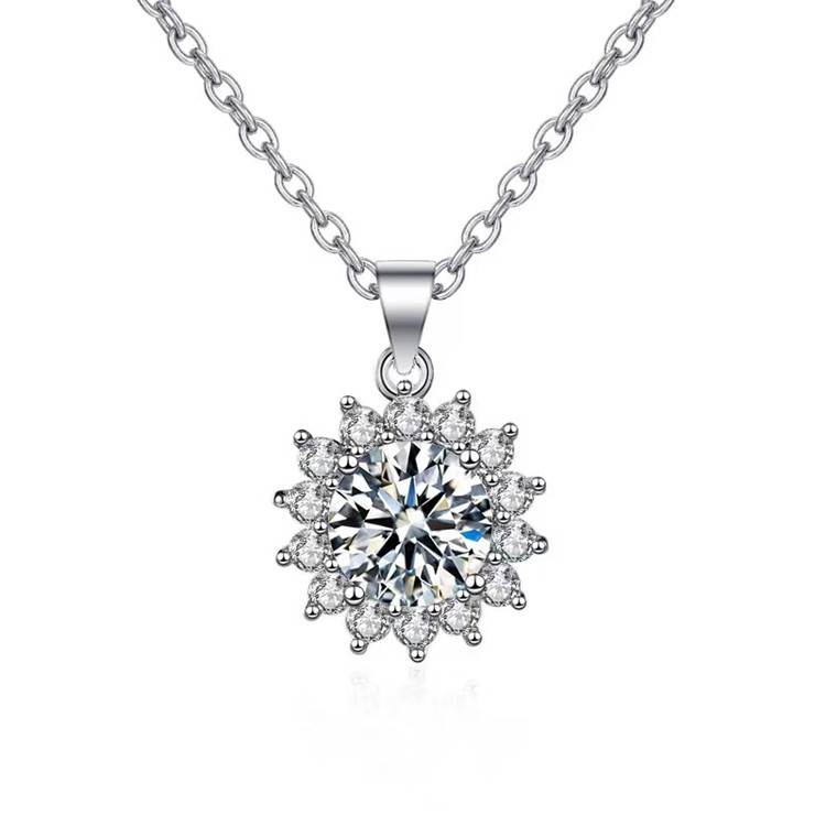 Sunflower Pendant S925 Sterling Silver Necklace