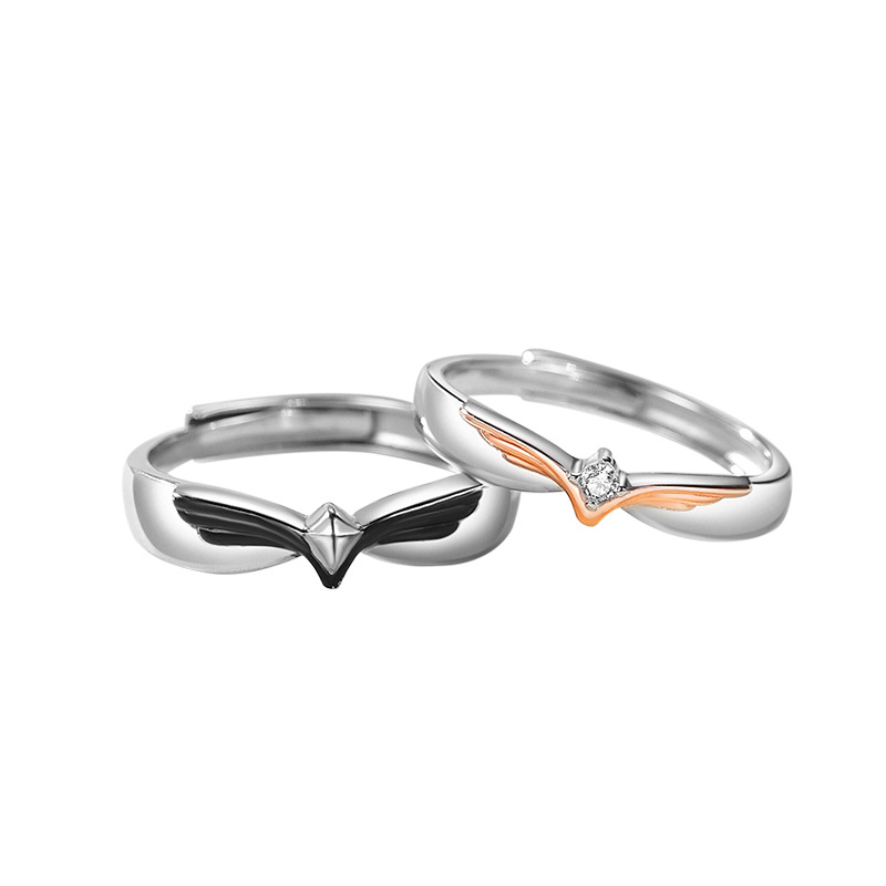 Angel's Love S925 Sterling Silver Couple Ring-BlingRunway