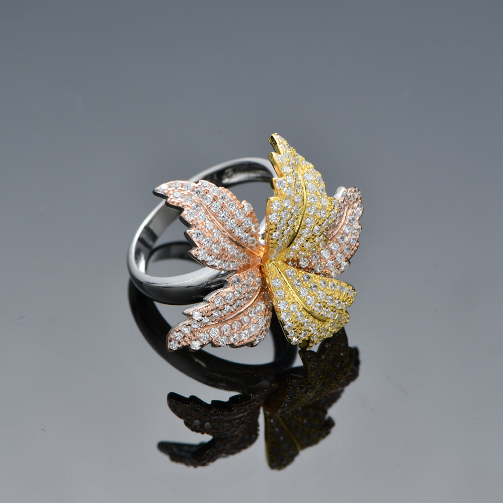 "Petal" handmade series S925 sterling silver ring-BlingRunway
