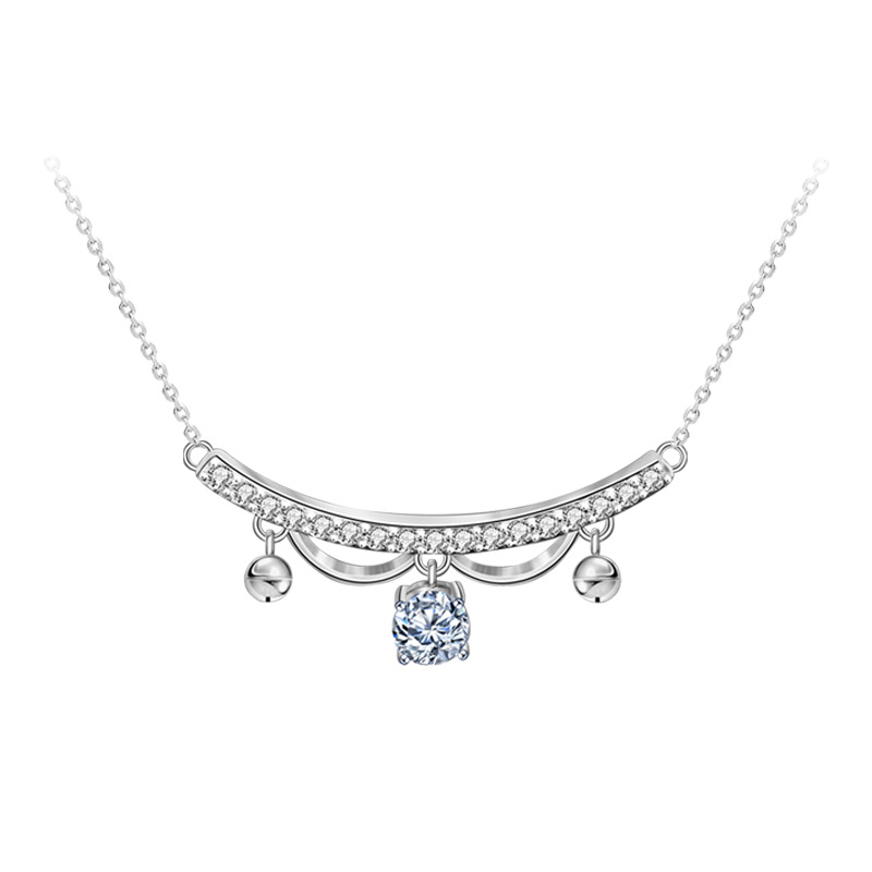 Lace Pendant S925 Sterling Silver Necklace-BlingRunway