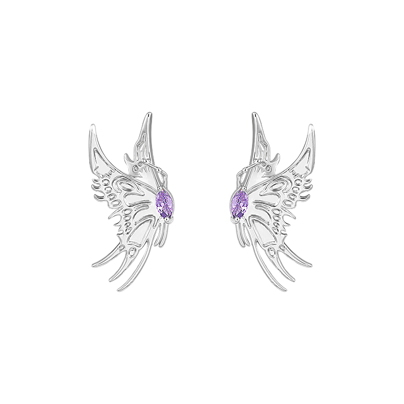 Bling Runway Metal three-dimensional butterfly zircon trend earrings-BlingRunway