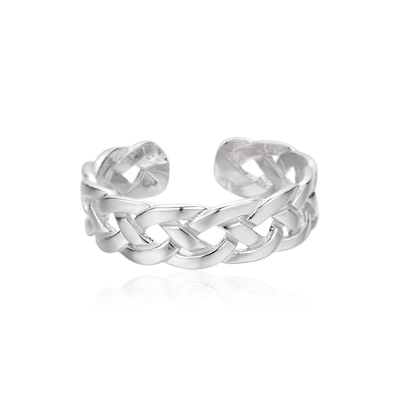 Bling Runway Cuban chain braided French couple ring