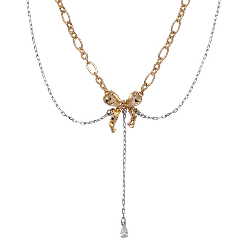 New Gold Layered Butterfly Necklace-BilngRunway
