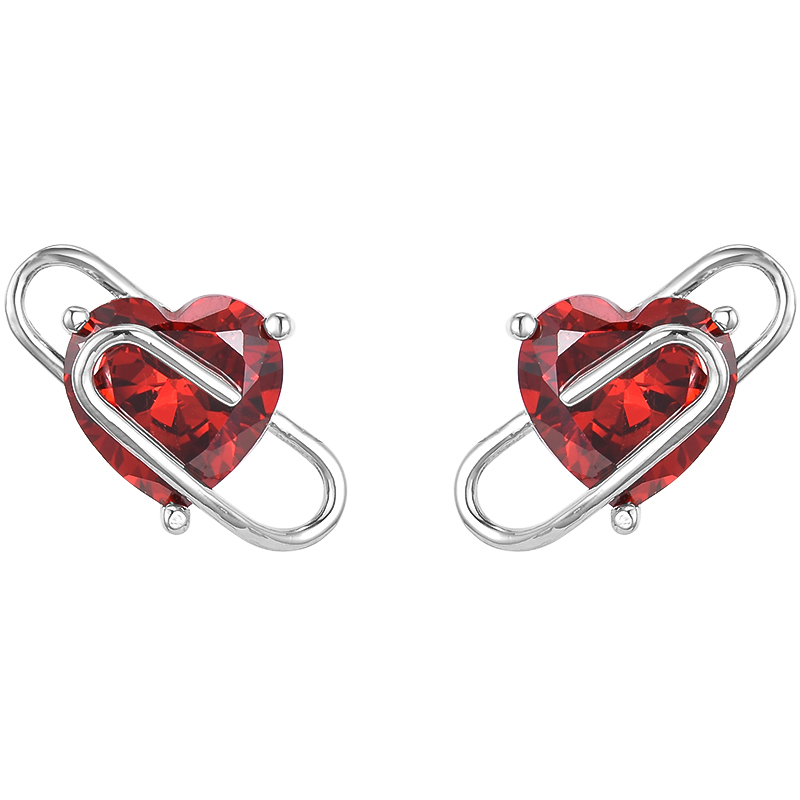 BR BLING RUNWAY  2021 new red pin love earrings trendy earrings-BlingRunway