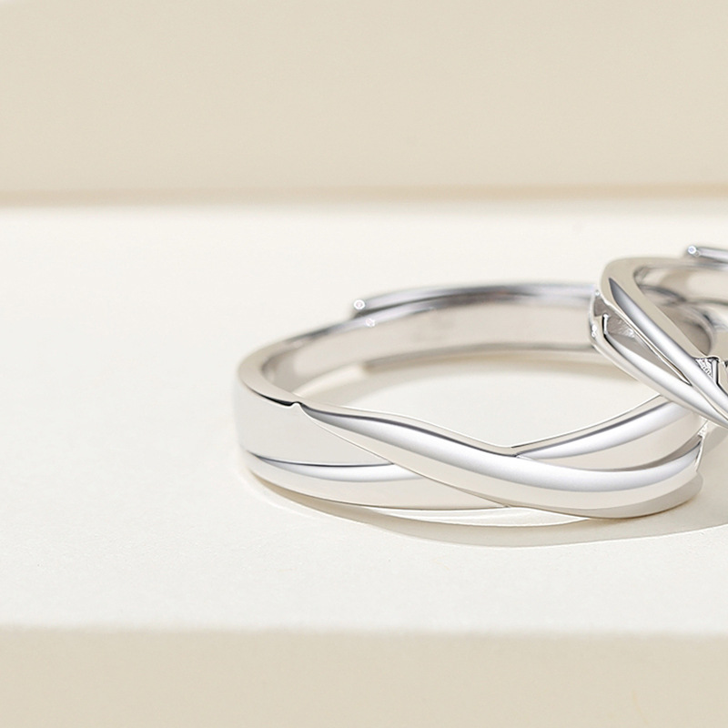 "The Prince's Rose" Mobius Design S925 Silver Couple Ring-BilngRunway