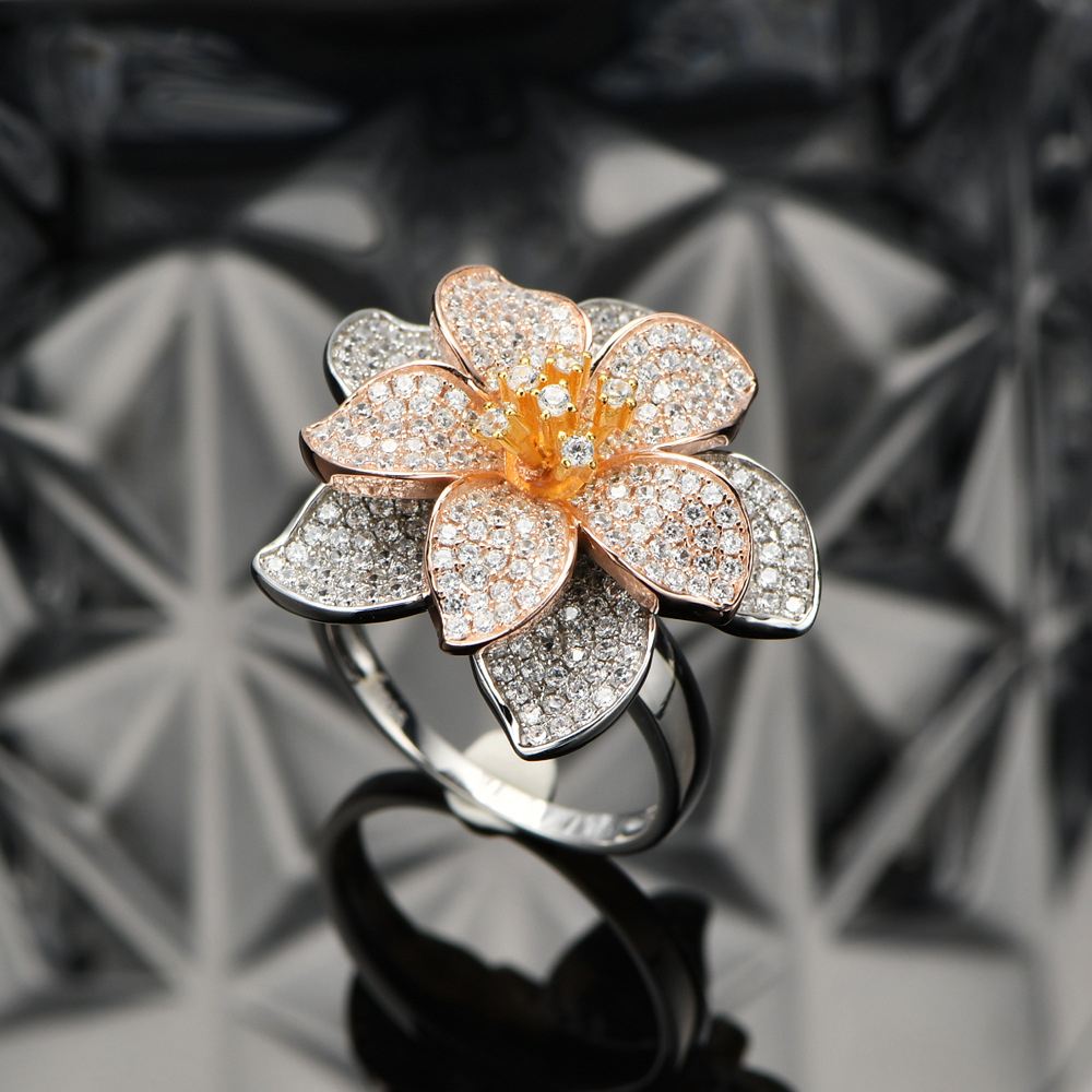 Blooming Flowers Handmade Series S925 Sterling Silver Ring-BlingRunway