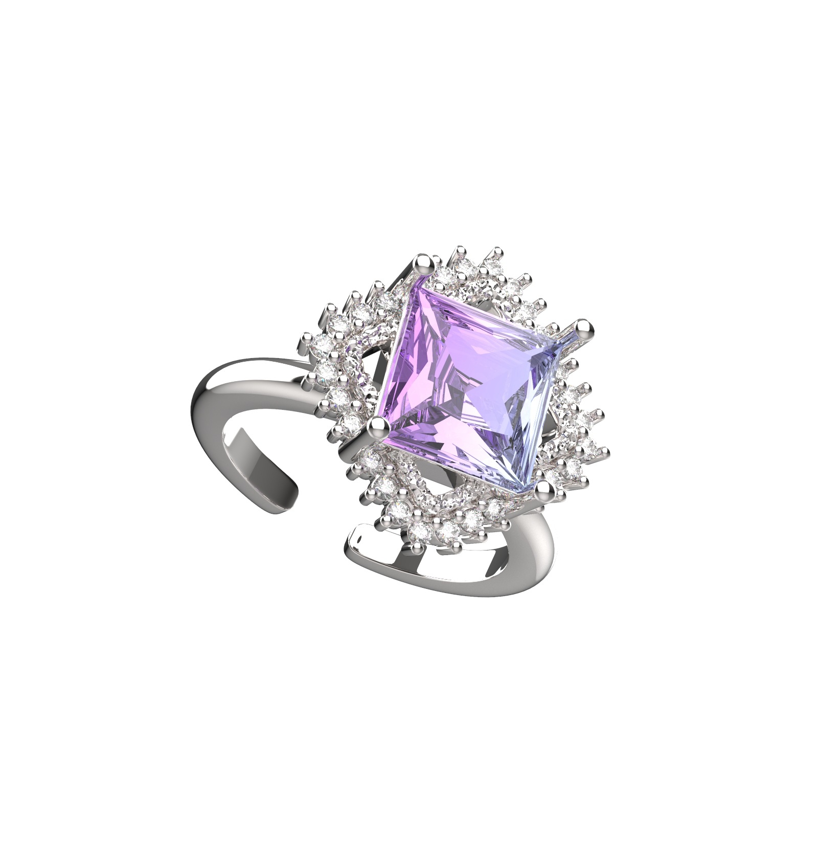 BR BLING RUNWAY Original niche designer gold-plated and gradient tourmaline ring-BlingRunway