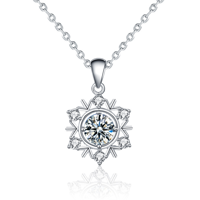 925 Sterling Silver Snowflake Necklace-BlingRunway