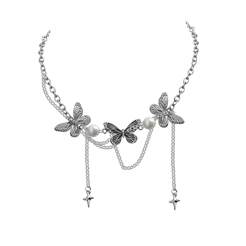 Bling Runway Butterfly series design chain cross butterfly pendant necklace