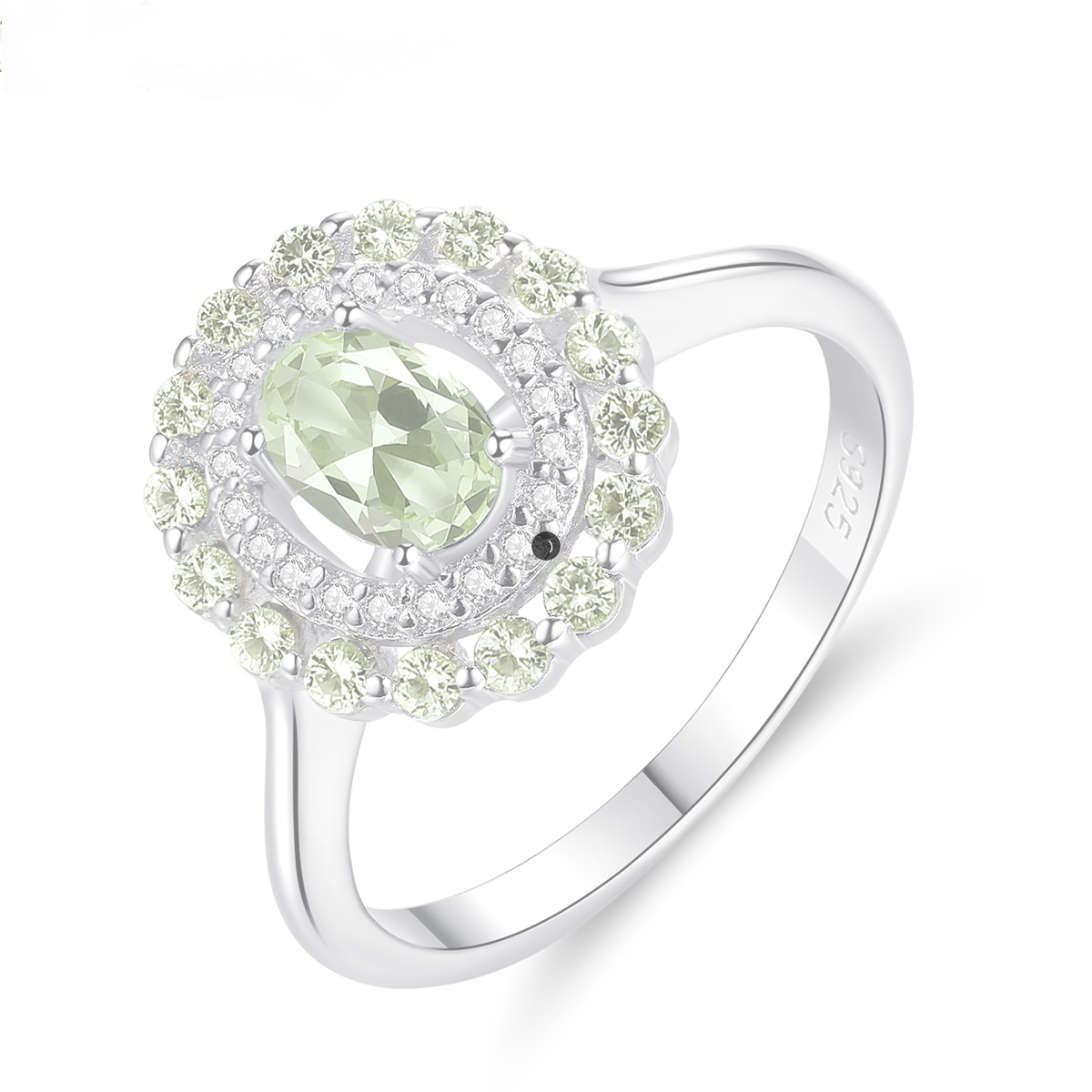 Handmade Silver Ring with Olive Emeralds-BilngRunway