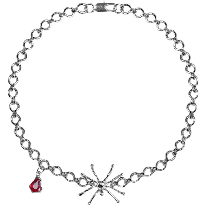 Ruby Spider Pendant Necklace-BilngRunway