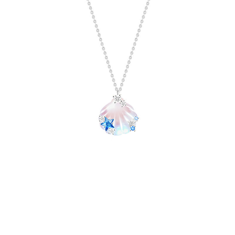 Aurora Series Shell Pendant S925 Sterling Silver Necklace