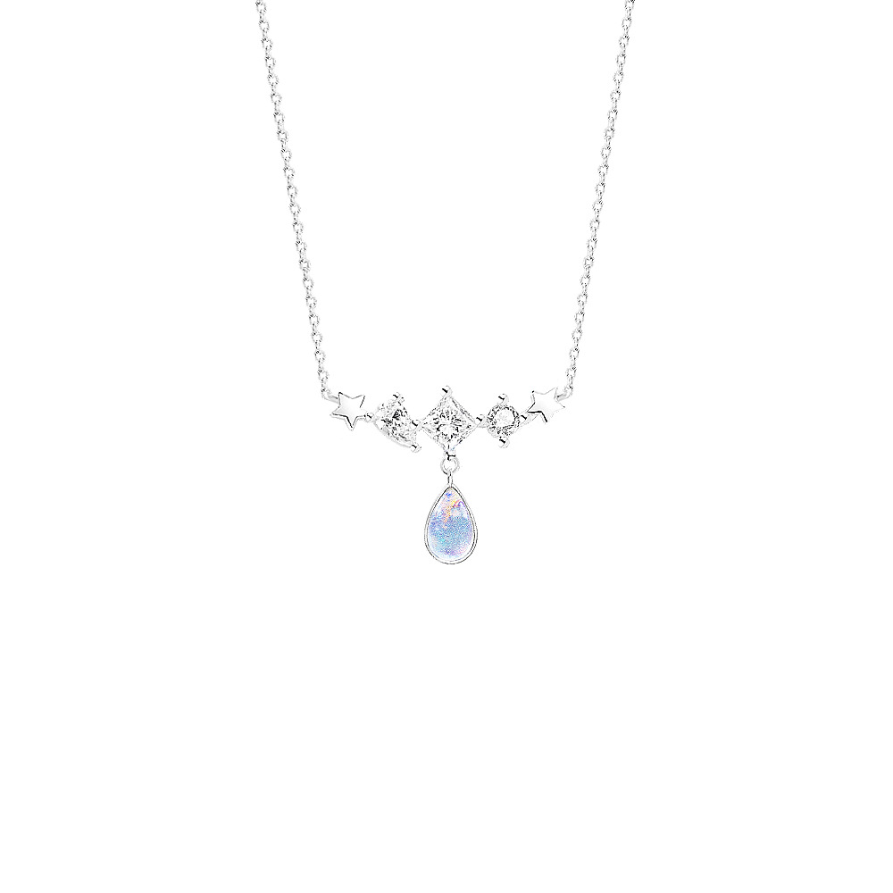 Aurora Series Mermaid Tears Pendant S925 Sterling Silver Necklace-BlingRunway
