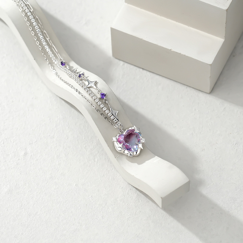 Sparkling Heart S925 Sterling Silver Necklace