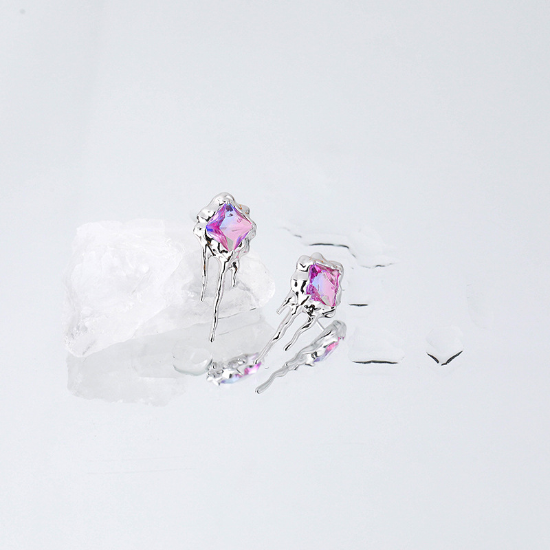 Square Lava S925 Sterling Silver Earrings
