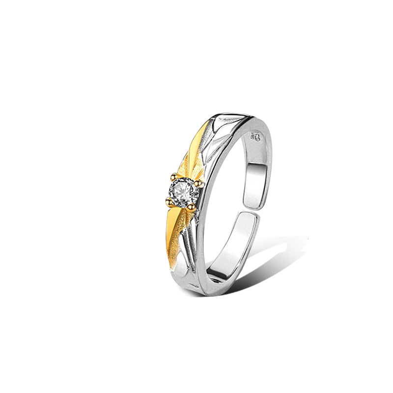 Dawn of Love S925 Sterling Silver Couple Ring-BlingRunway