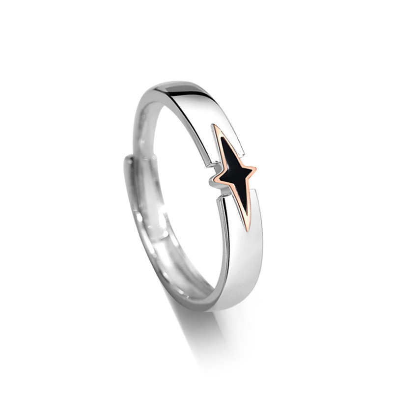 "Star" Handmade S925 Sterling Silver Couple Ring-BilngRunway