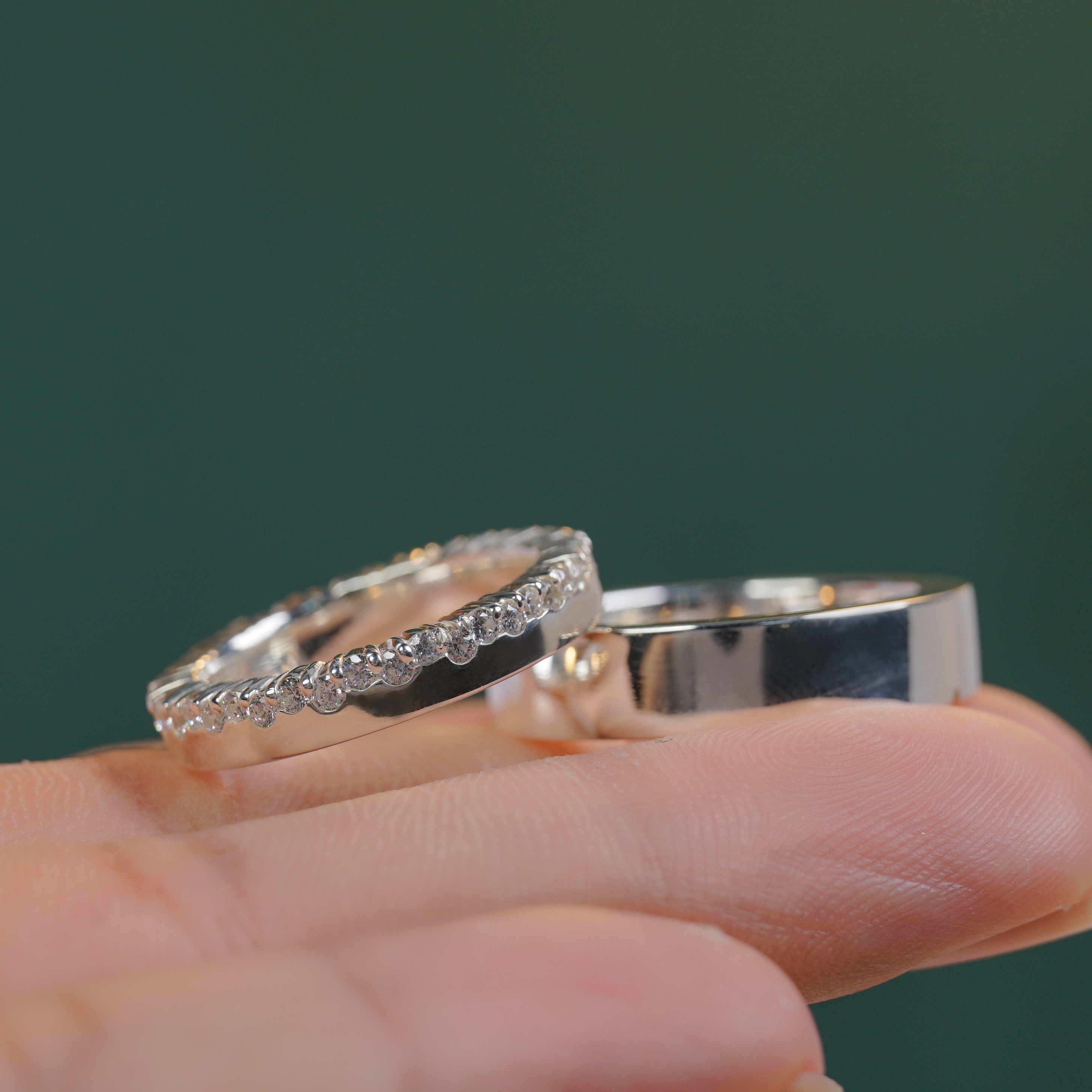 "Galaxy of Love" S925 Silver Couple Custom Ring-BlingRunway