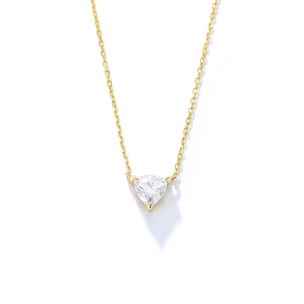 Classic sparkling triangle zircon handmade series S925 sterling silver necklace-BlingRunway