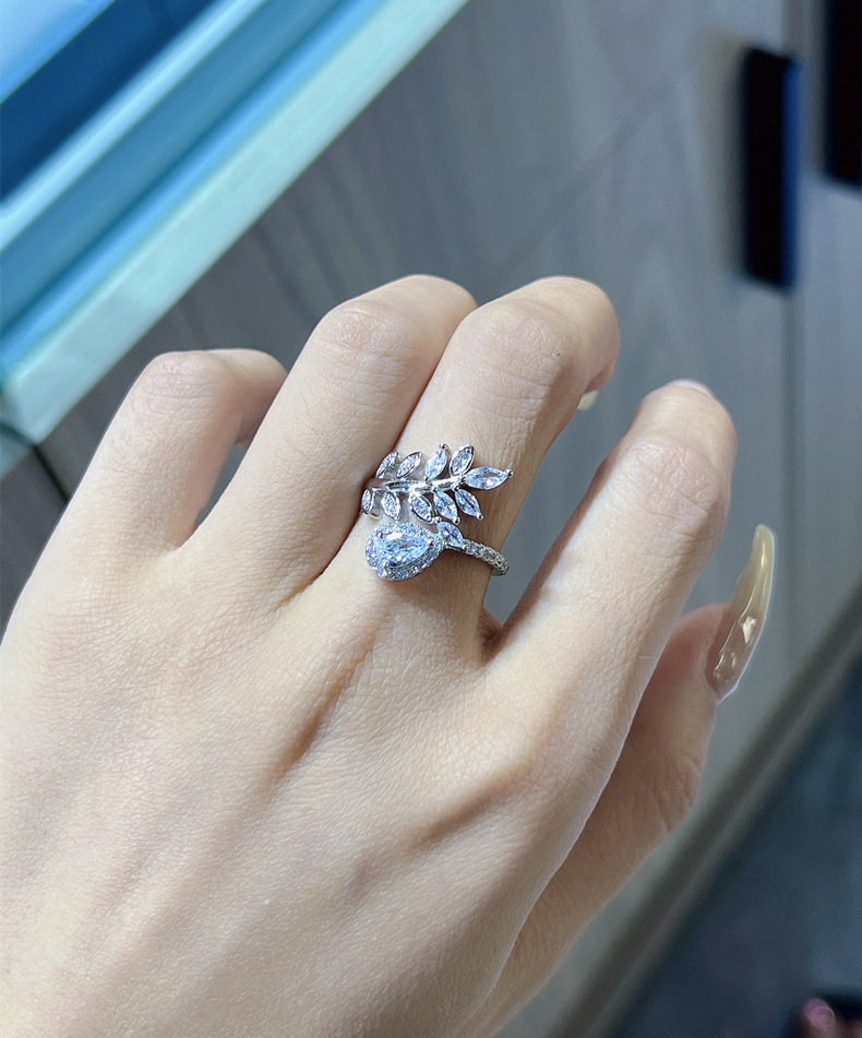 Vintage Sandblasting Leaf Ring 925 13号 サンドブラスト