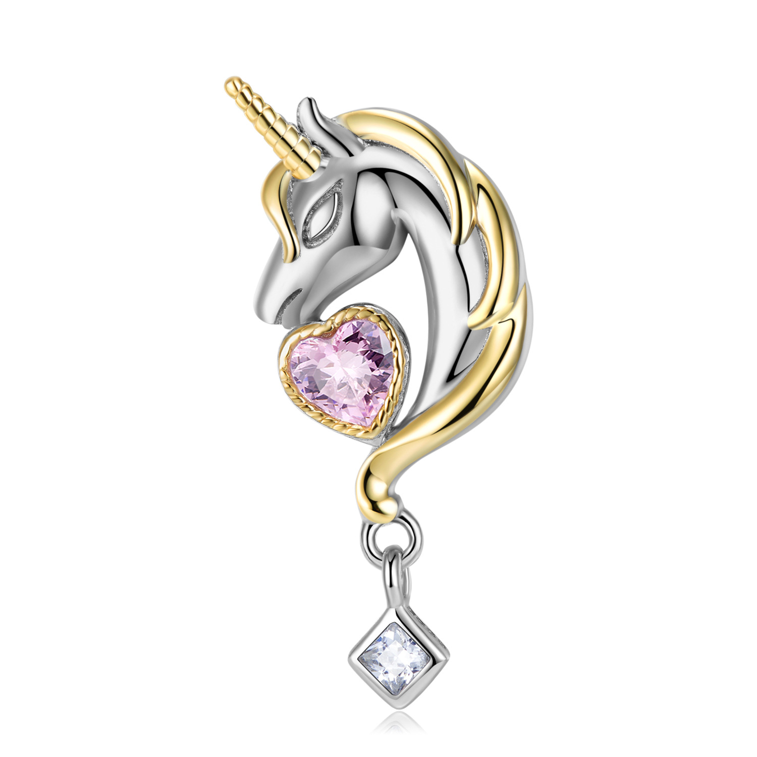 Unicorn Heart Handmade Series S925 Sterling Silver Necklace-BlingRunway