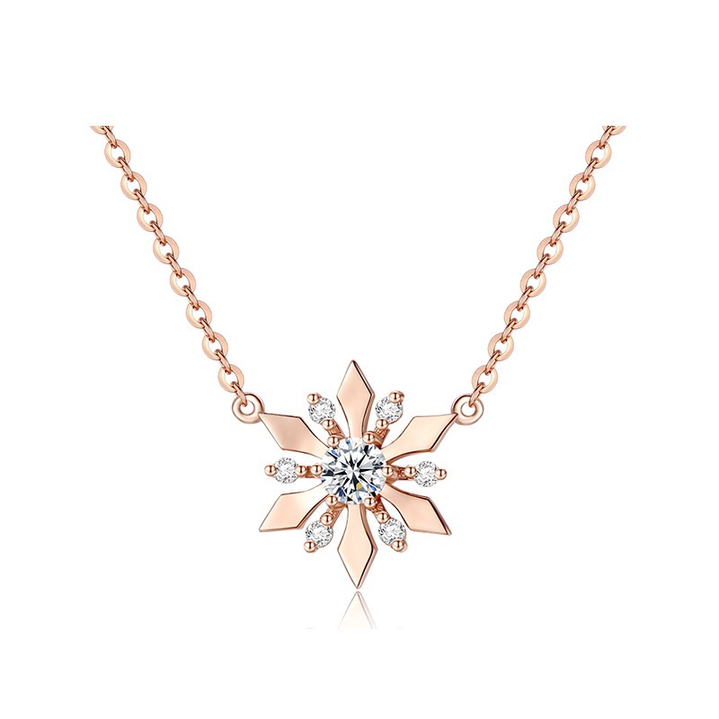 Classic Fashion Snow Flower Handmade 18K Gold Necklace-BilngRunway