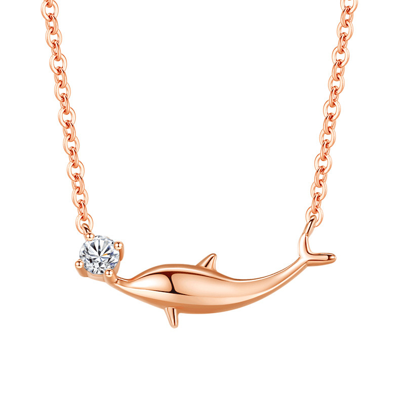 Classic Dolphin Begonia Handmade 18K Gold Necklace-BlingRunway