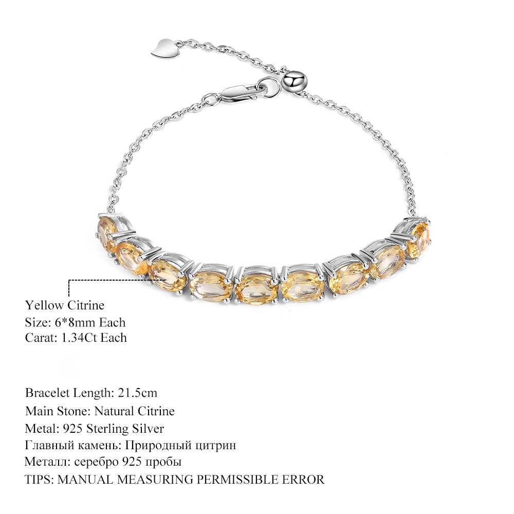 Natural Gemstone Classic Design S925 Sterling Silver Bracelet-BlingRunway