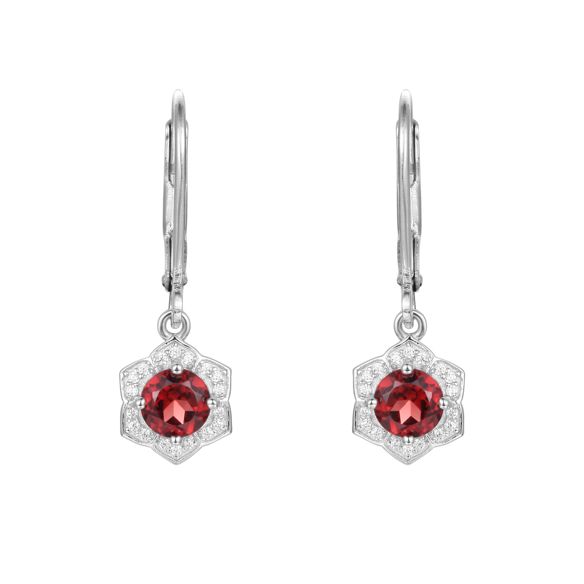 Luxury hexagonal surround S925 sterling silver earrings-BlingRunway