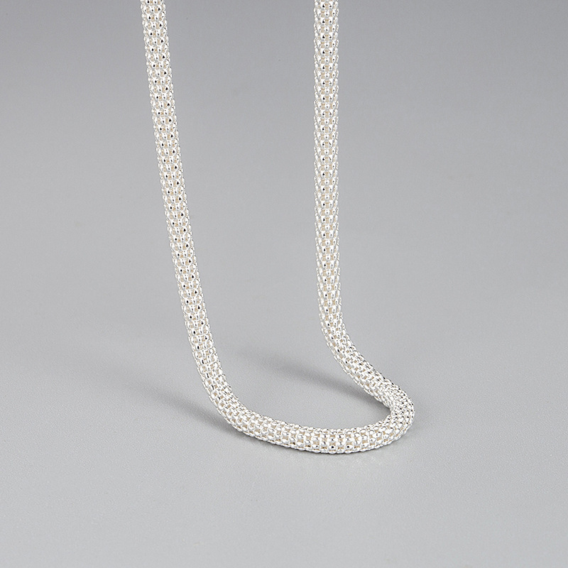 Classic Collection S925 Silver Tank Chain Clavicle Chain Necklace-BlingRunway
