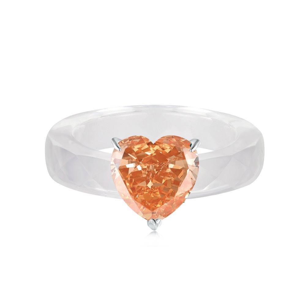 Heart Shaped Zircon S925 Sterling Silver Crystal Ring Female-BlingRunway