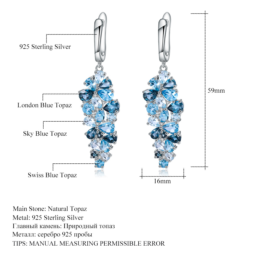Floral Pendant Design S925 Sterling Silver Earrings-BlingRunway