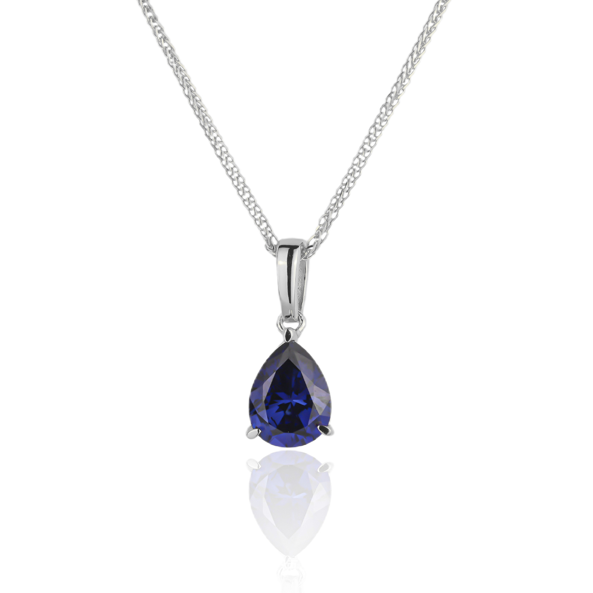 Classic Series S925 Silver Cultivated Gemstone Drop-shaped Inlaid Necklace-BlingRunway