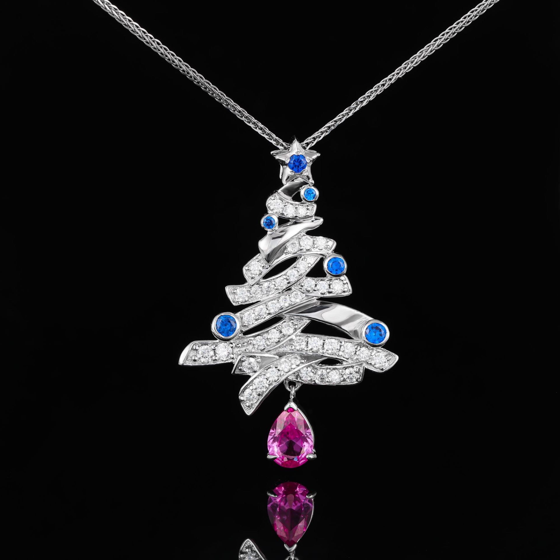 Christmas tree (925 sterling silver key chain) - C percent handmade jewelry  - Shop C percent handmade jewelry Keychains - Pinkoi