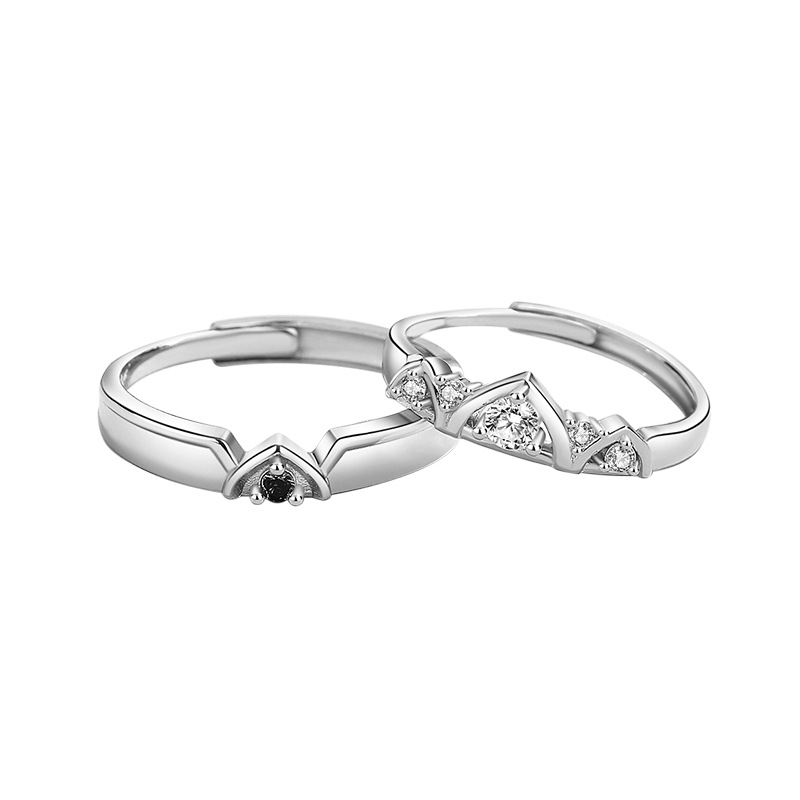 Princess And Knight S925 Sterling Silver Couple Rings-BlingRunway