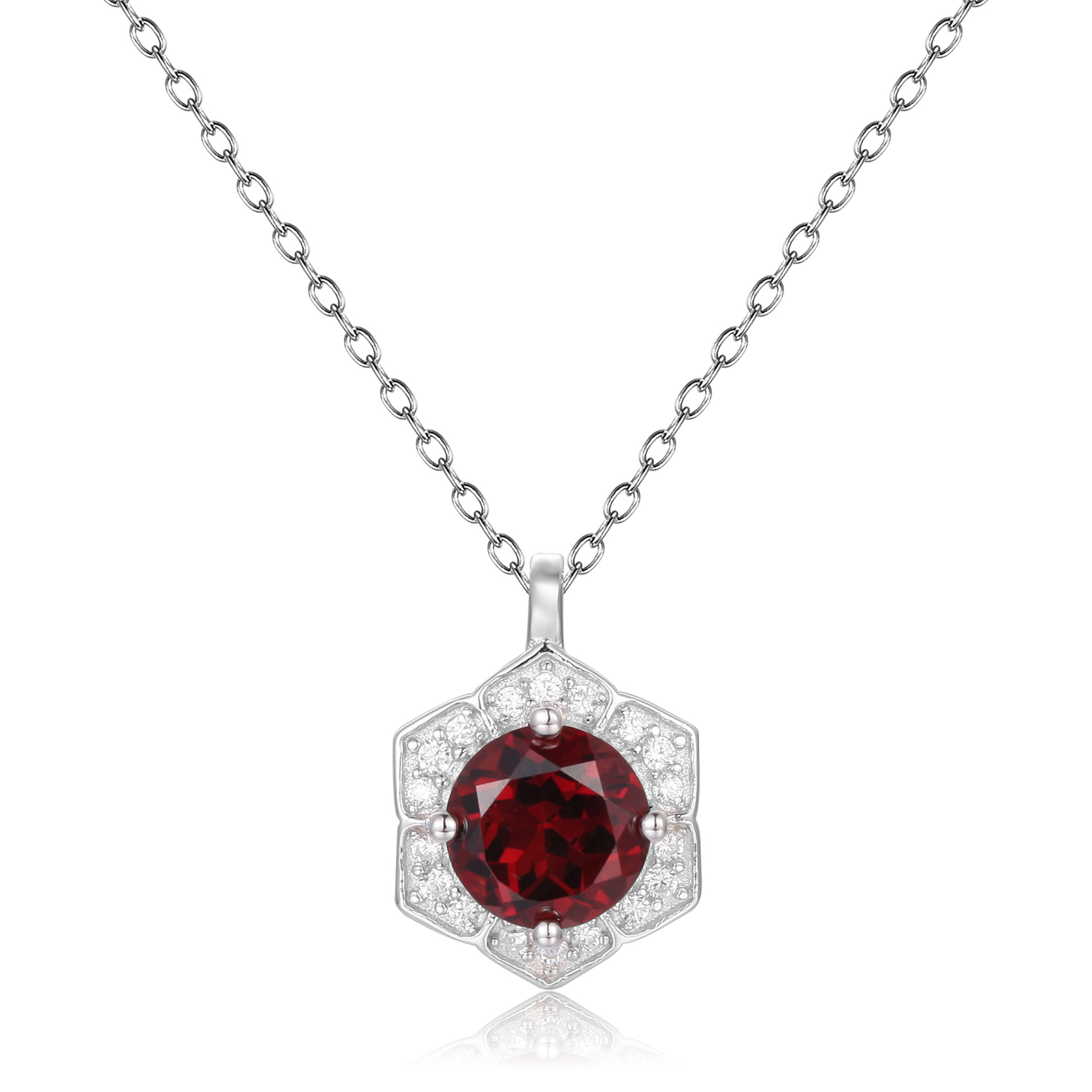 Luxury 6-sided surround set S925 sterling silver necklace-BlingRunway