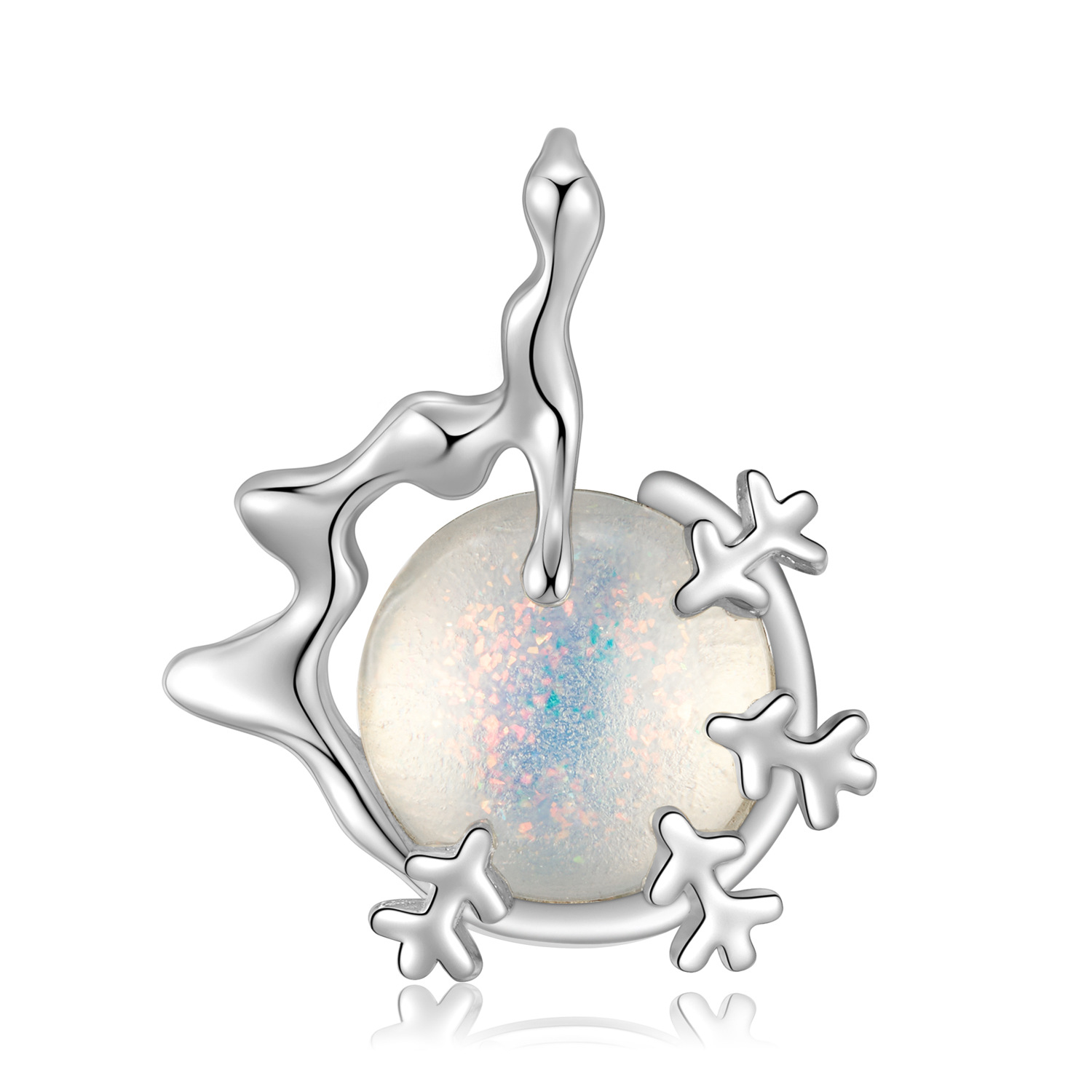 Snowflake Planet Handmade Series S925 Sterling Silver Necklace-BlingRunway