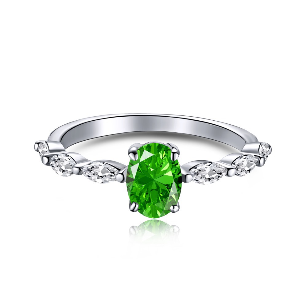 Faux Emerald S925 Sterling Silver Ring Collection-BlingRunway