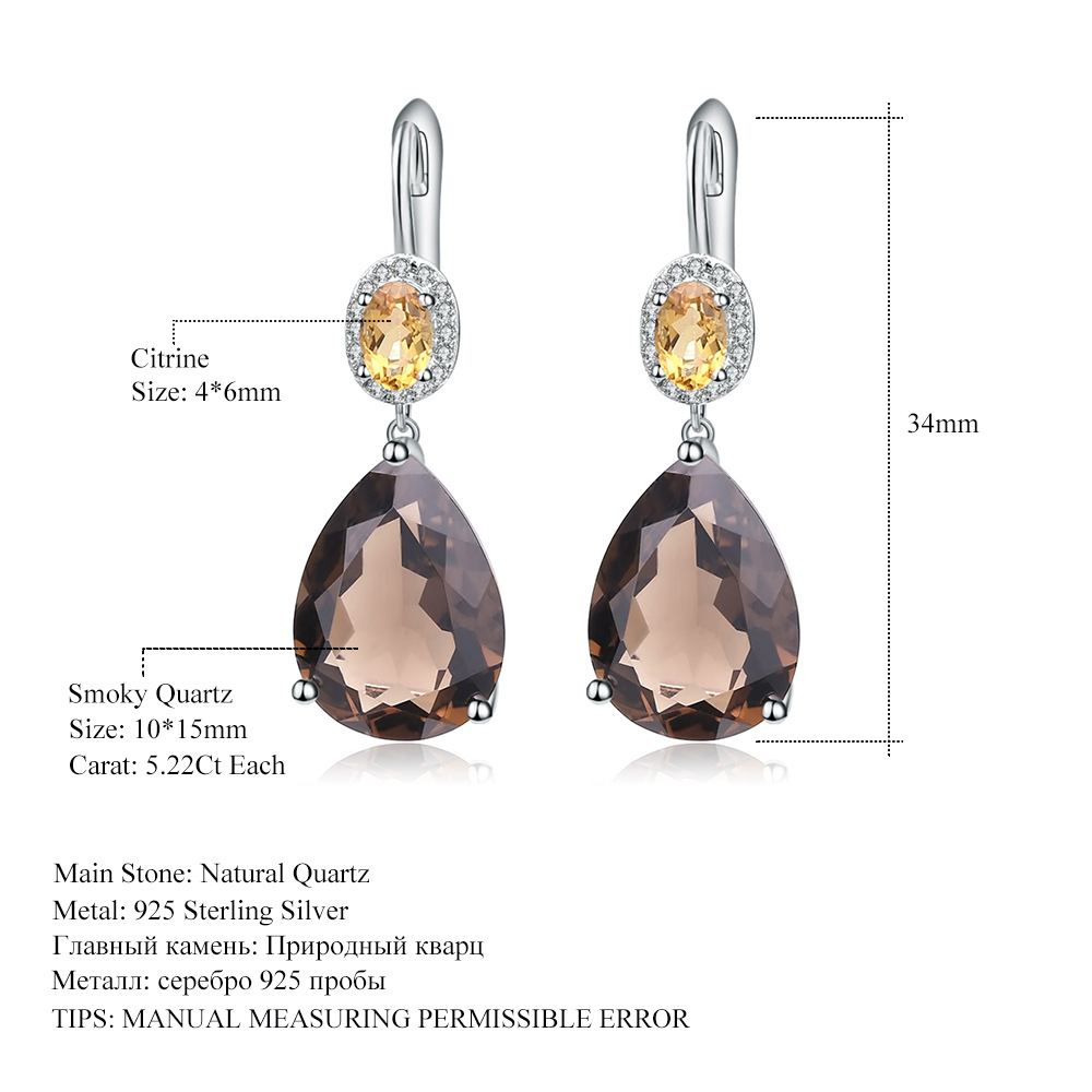 Droplet shaped pendant S925 sterling silver earrings-BlingRunway