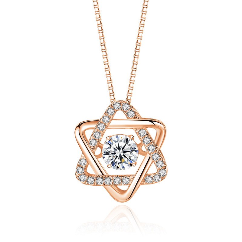 Hexagram Pendant S925 Sterling Silver Necklace-BilngRunway