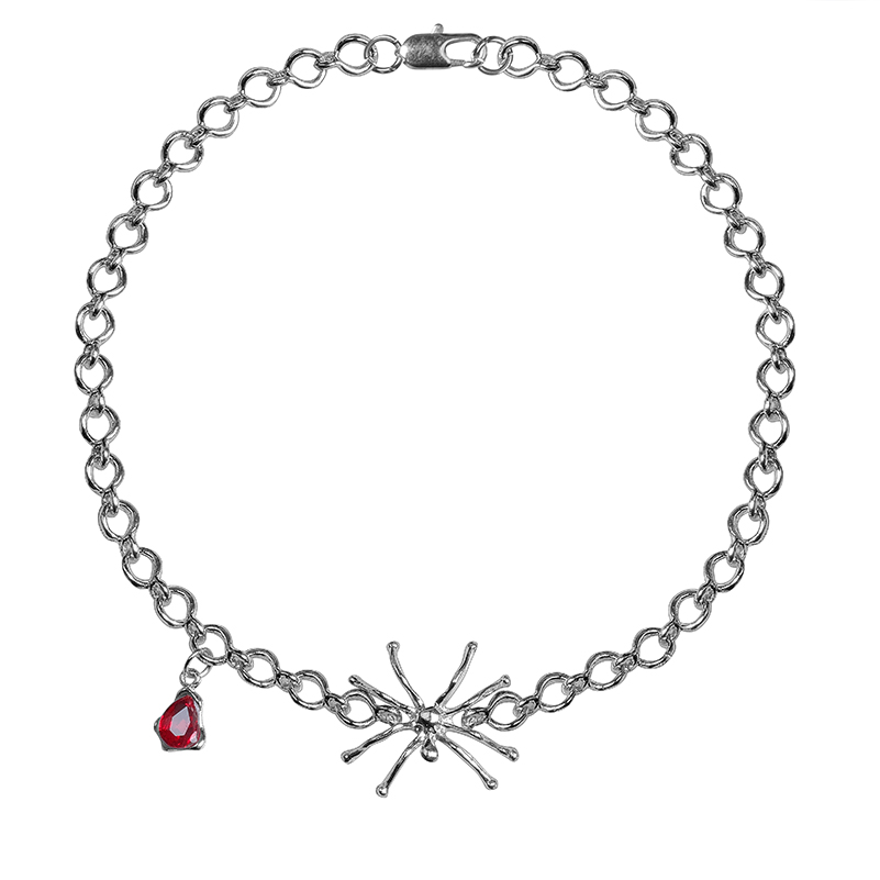 Ruby Spider Pendant Necklace-BlingRunway