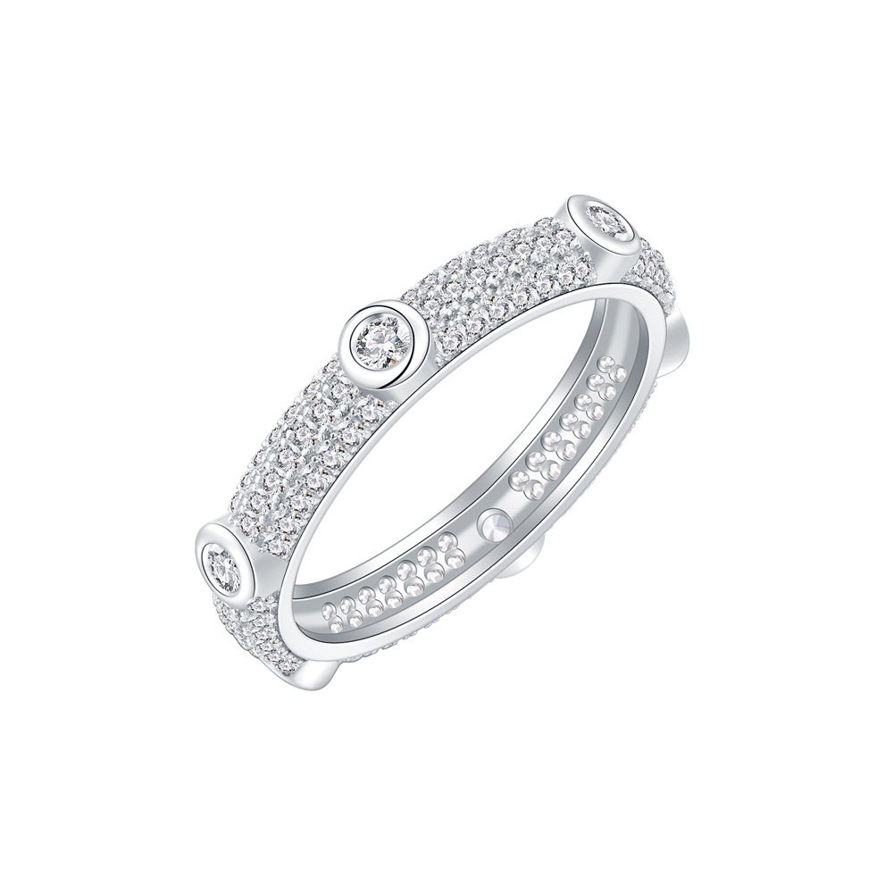 Simple Style Micro Set Diamond S925 Sterling Silver Ring