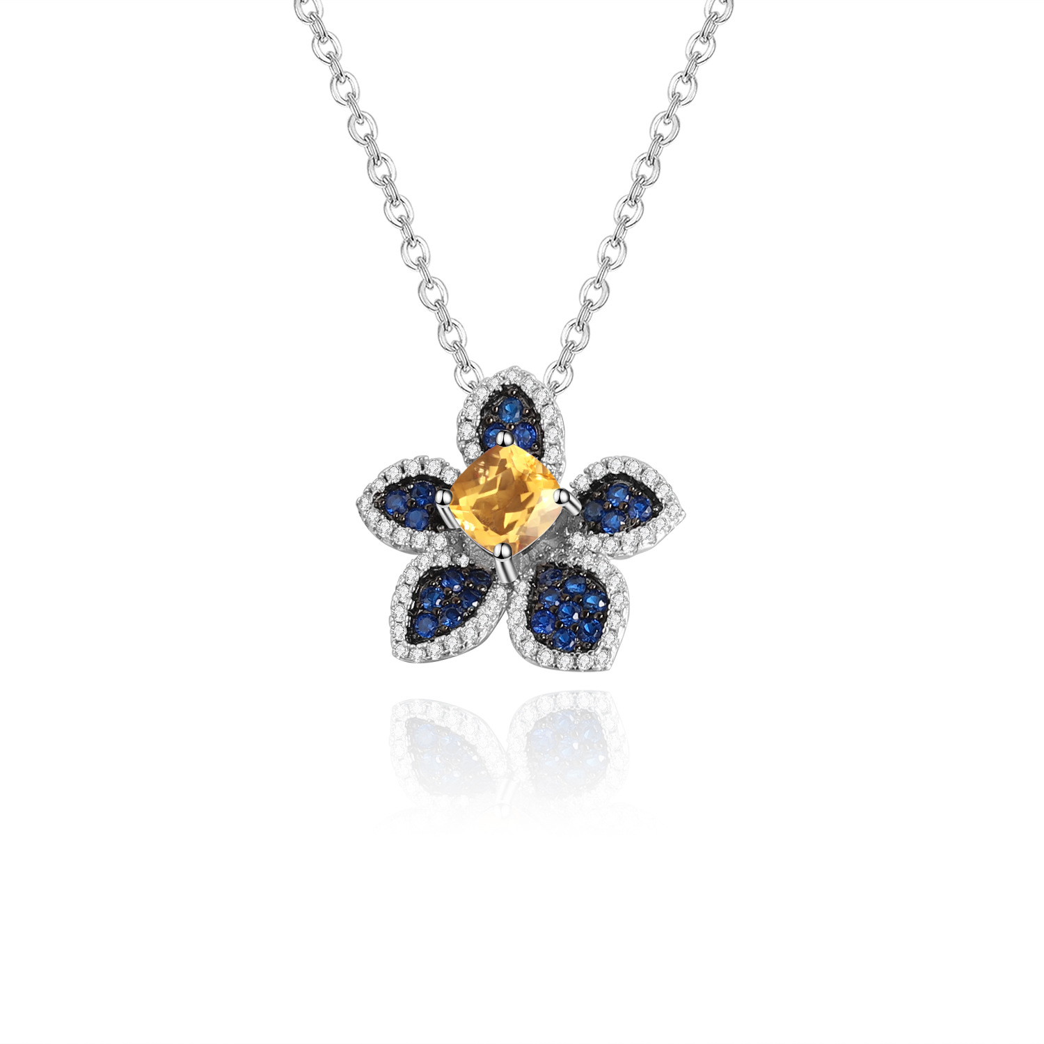 Natural style series flower design s925 silver necklace-BilngRunway