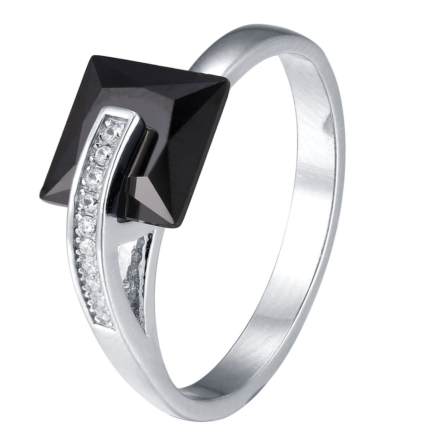Black Zircon Handmade Silver Ring-BilngRunway