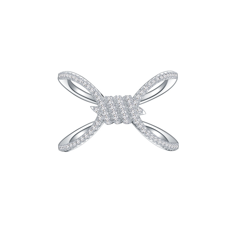 "Cross Rope Knot" Handmade Collection S925 Sterling Silver Ring-BlingRunway