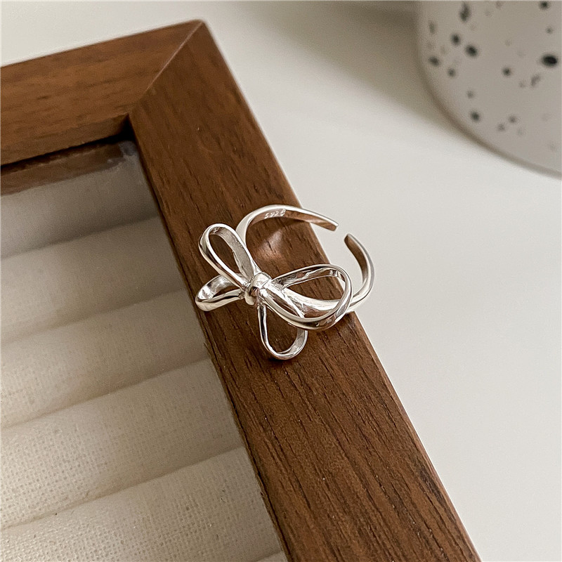 Simple Bow S925 Sterling Silver Ring-BilngRunway