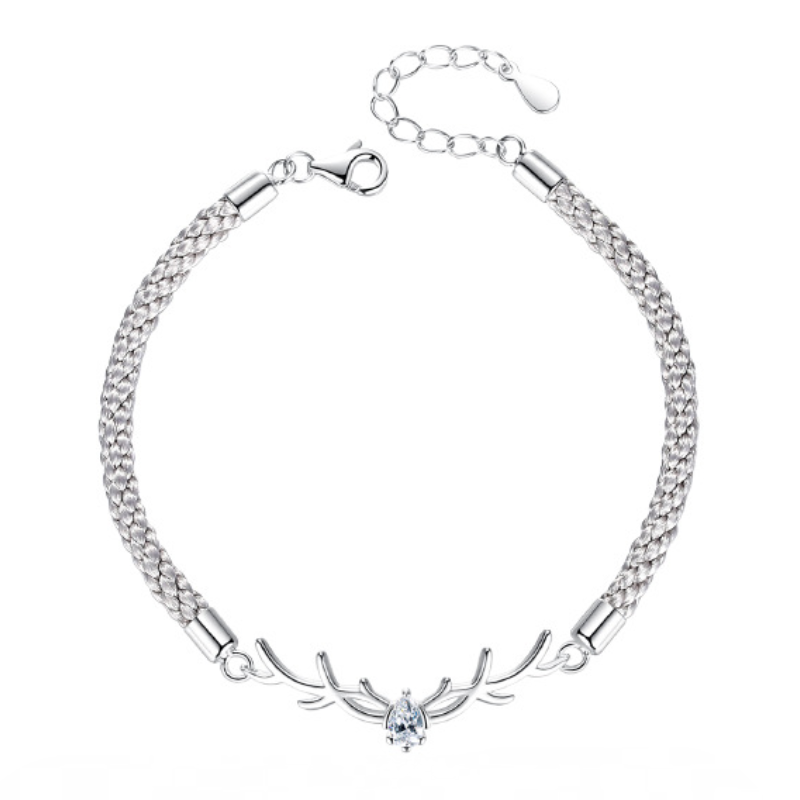 Elf Deer Design Style S925 Silver Couple Bracelet-BlingRunway