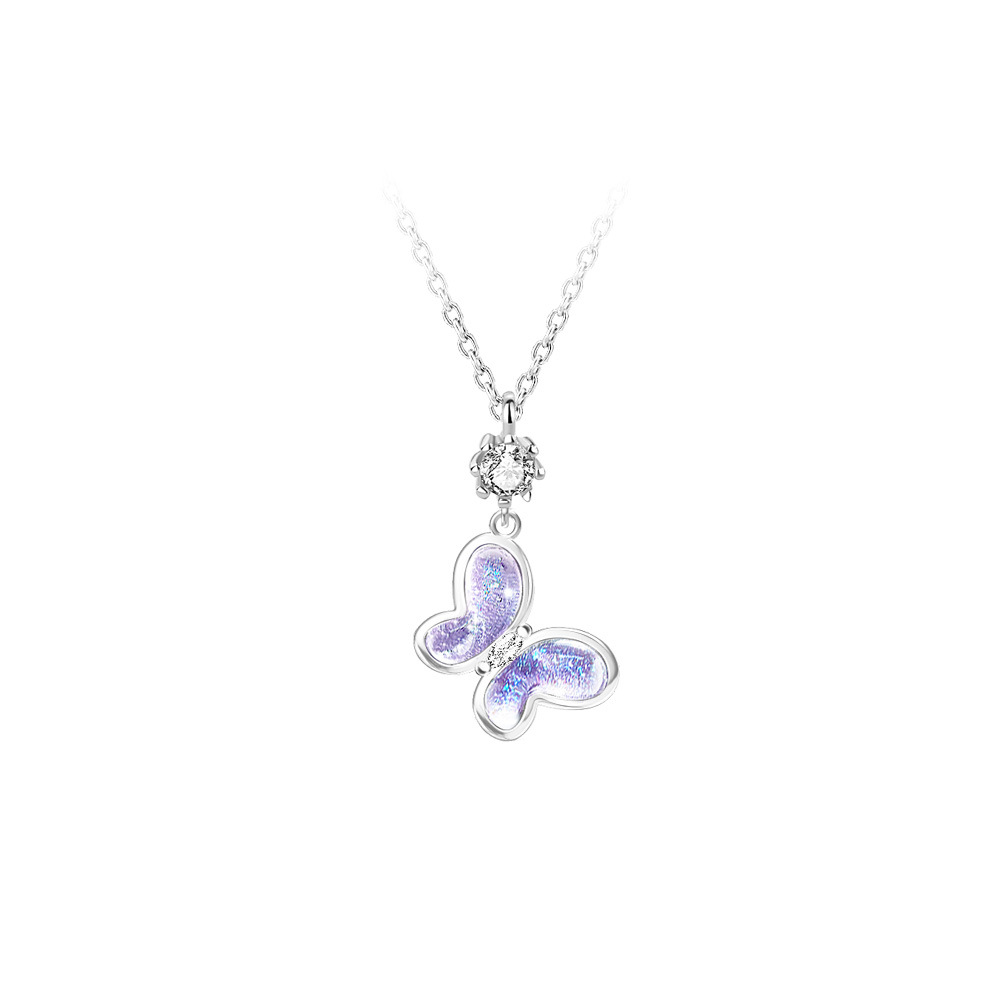 Aurora Series Butterfly Pendant S925 Sterling Silver Necklace